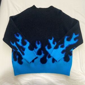 Shein blue flame sweater